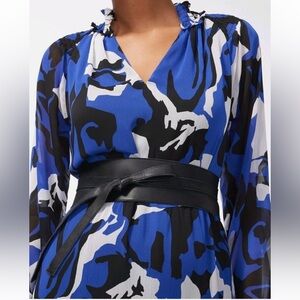 Chico’s Navy Blue Suede Leather Reversible Obi Wrap Tie Belt MSRP $59.50